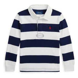 Ralph Lauren - Long Sleeve Striped Rugby Polo Shirt | Navy