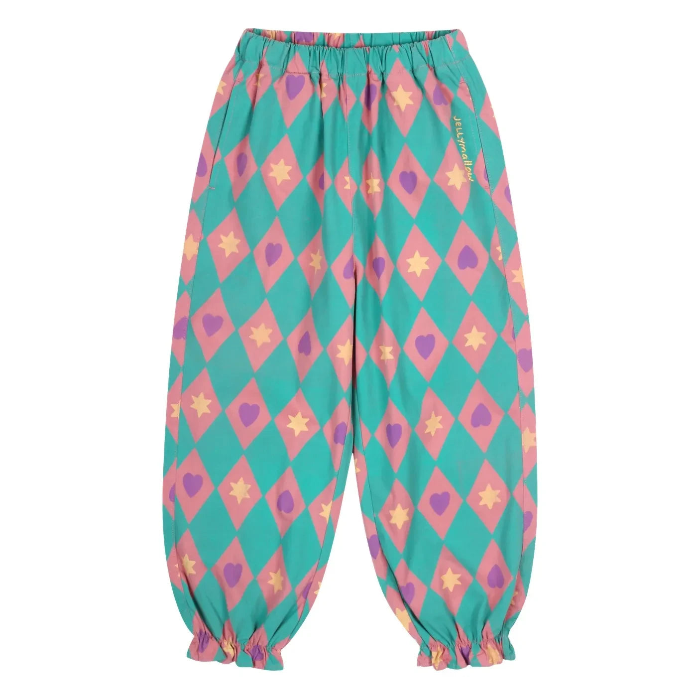 Jelly Mallow - Diamond-Patterned Pants | Turquoise