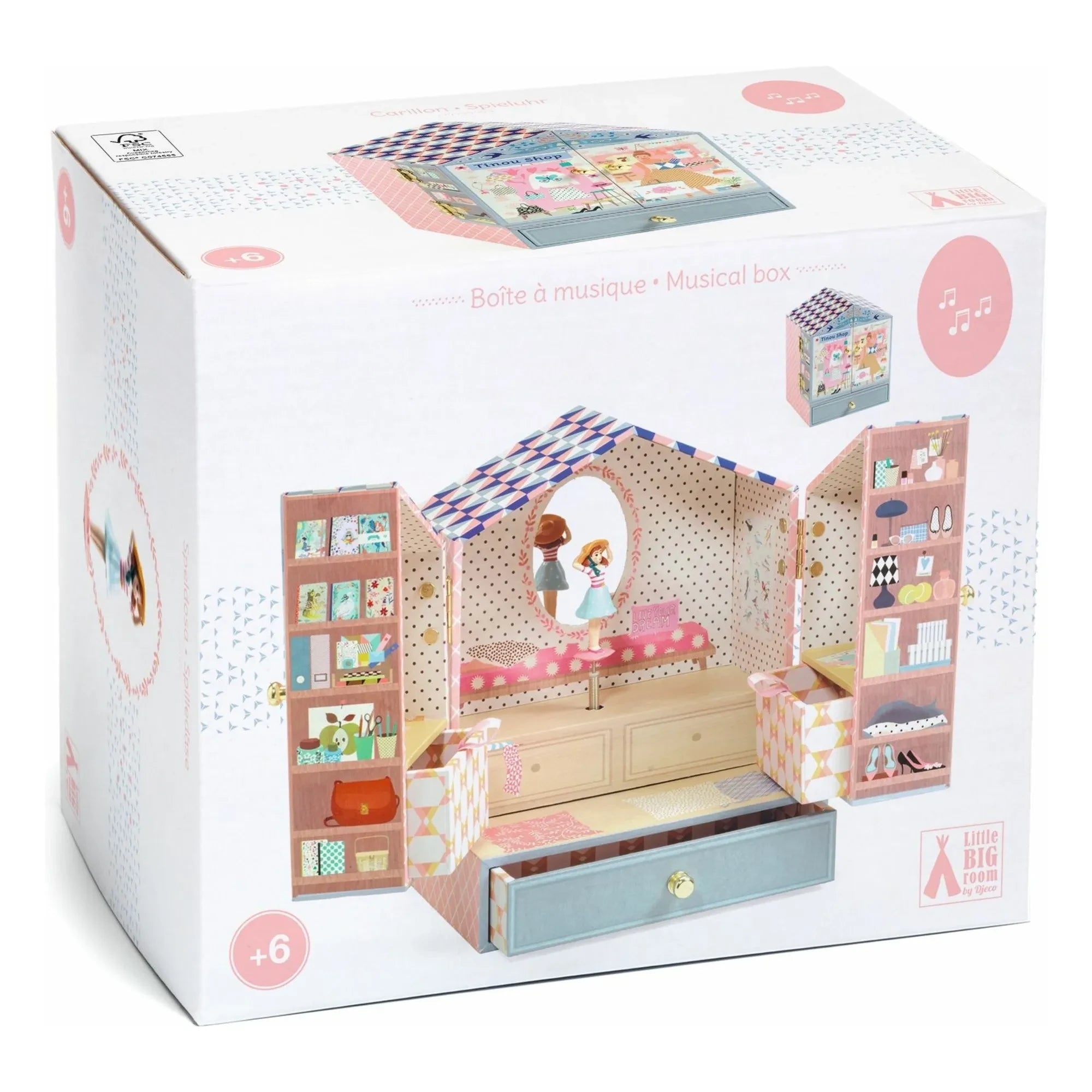 Djeco - Tinou Shop takı kutusu | Pembe
