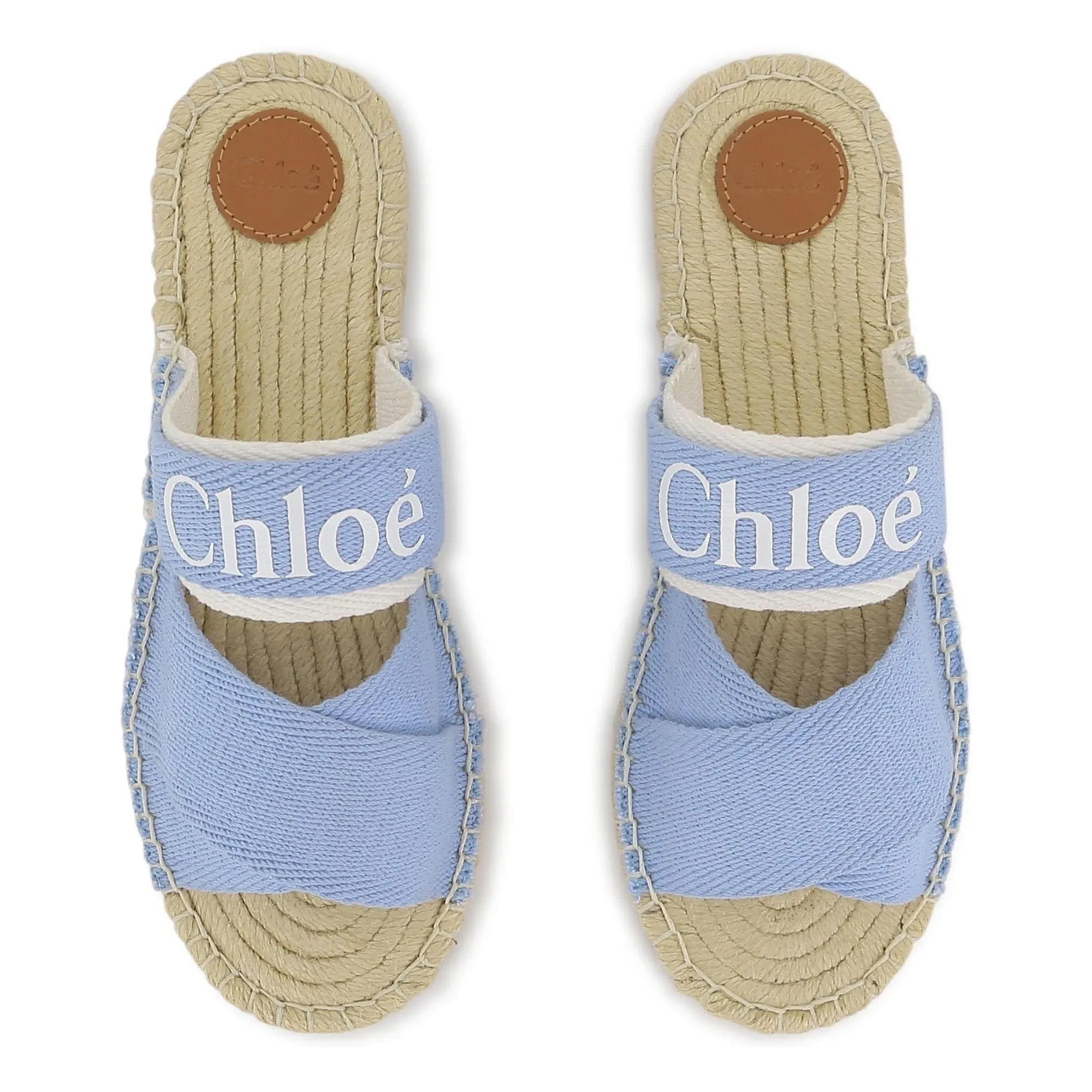 Chloé - Logo Denim Sandals | Blue