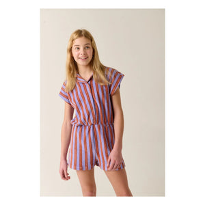 Tumble N'Dry - La Barre Deux Striped Organic Cotton Overalls | Purple