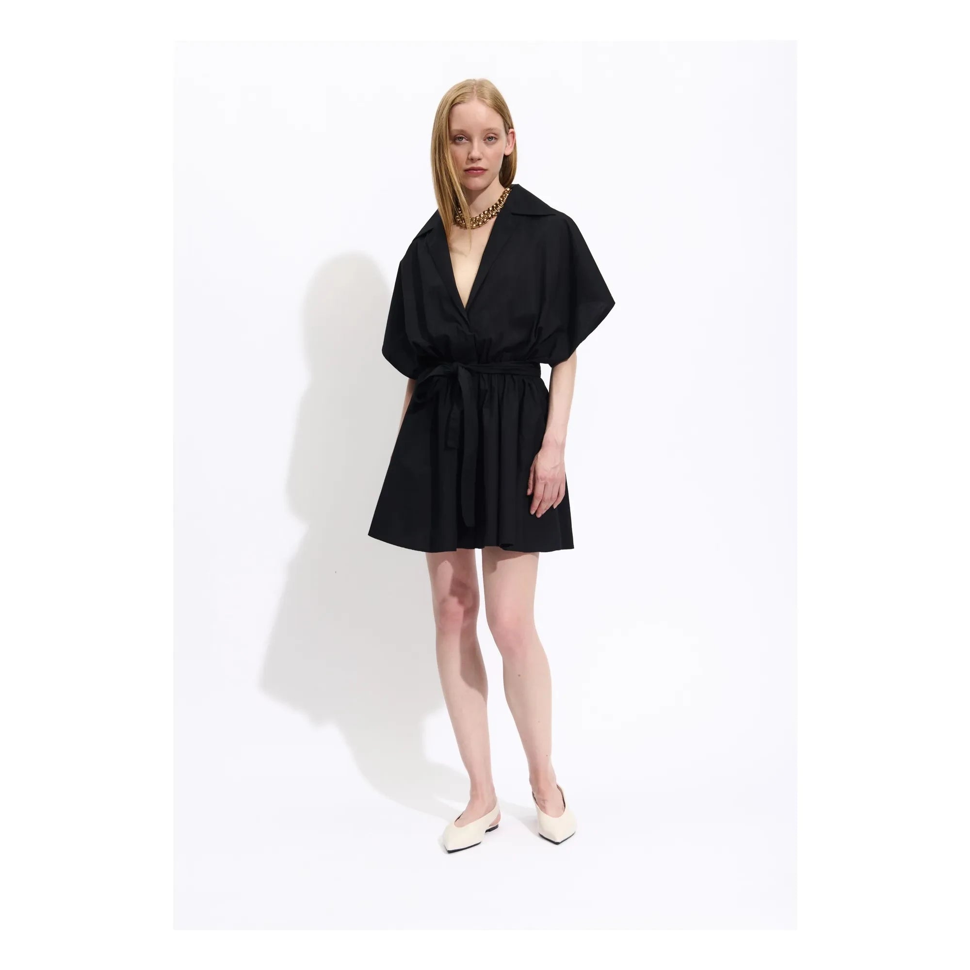 BELLEPIECE - Tara Cotton Poplin Dress | Black