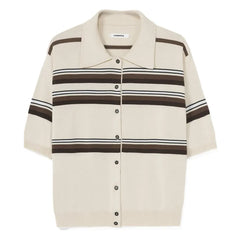 Cordera - Çizgili Pamuklu Polo Tişört | Bej