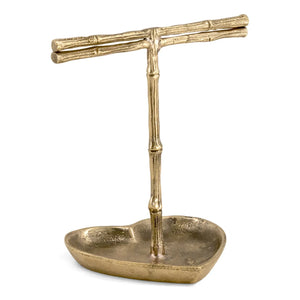 Doing Goods - Lolita Bamboo Recycled Brass Jewelry Holder | Gold Brown