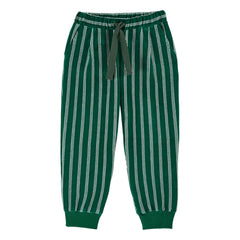 Emile et Ida - Striped Velvet Jogger | Green