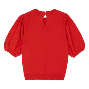 Emile et Ida - Organic Cotton Knitted Ribbed Sweater | Poppy