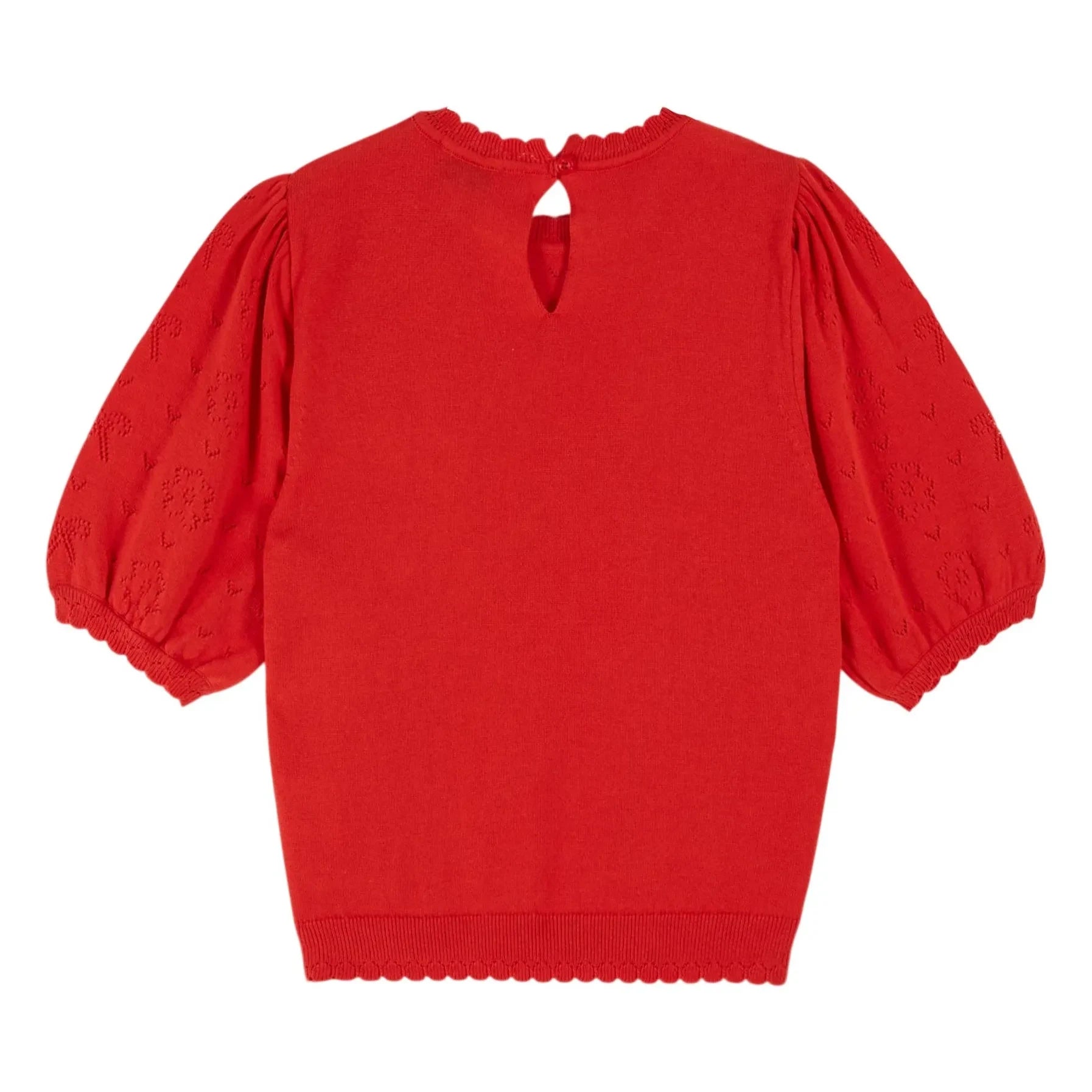Emile et Ida - Organic Cotton Knitted Ribbed Sweater | Poppy