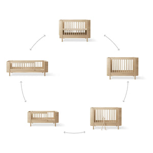 Oliver Furniture - Wood Mini+ Cot and Junior Kit | Oak