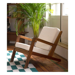 The Socialite Family - Wooden and Bouclé Wool Gloria Chair | Cream