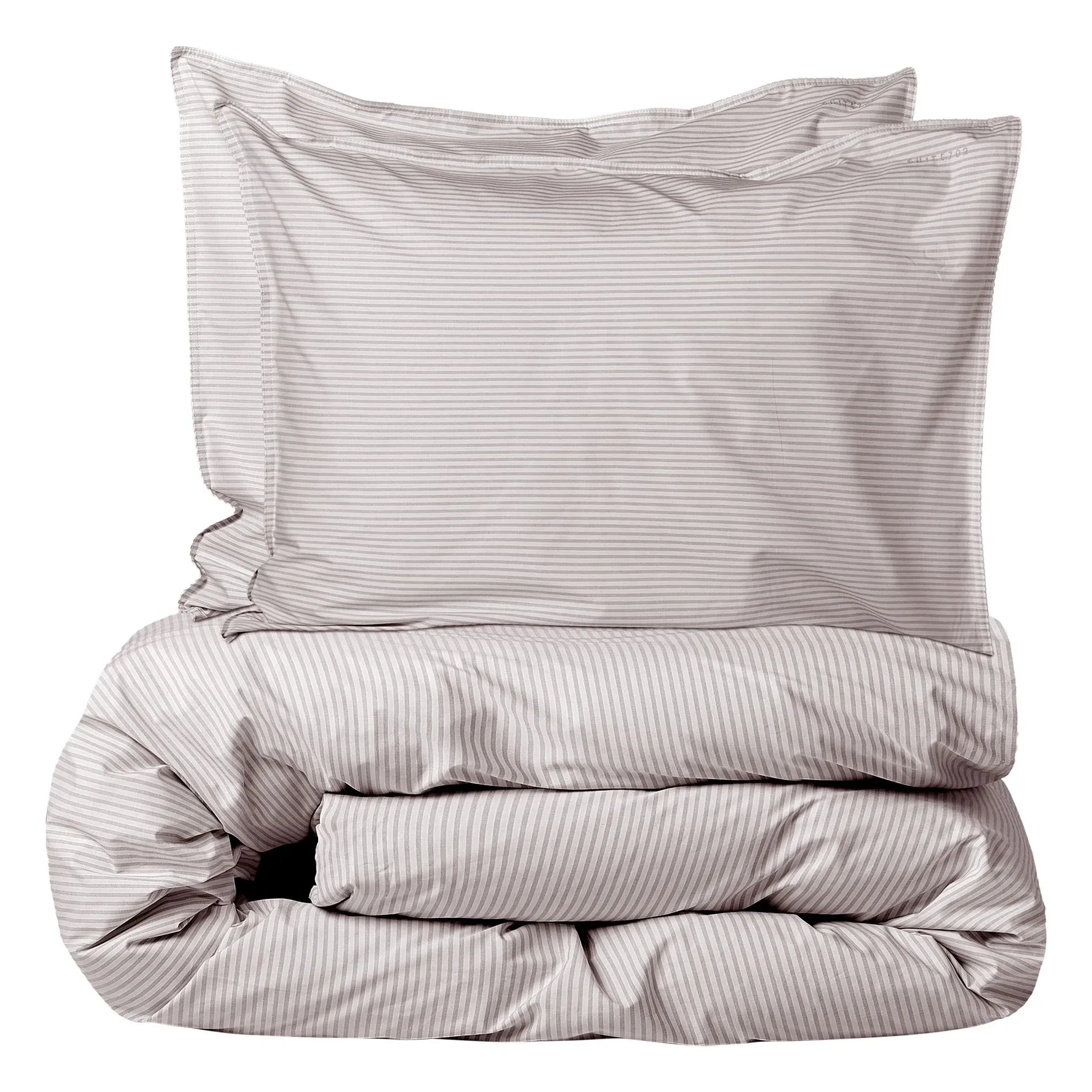 Suite 702 - Organic Percale Striped Duvet Cover | Brown-Ivory | Brown