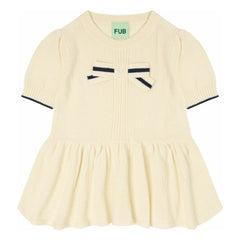 FUB - Bow T-Shirt Fine Knit Organic Cotton | Ivory