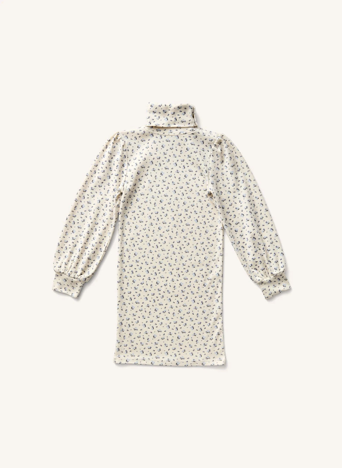 Soor Ploom - Calico Balloon Sleeve Turtleneck Dress | Ecru