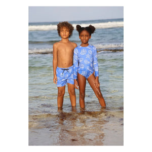 Pepita & Me - Coquillages Swim Shorts | Blue