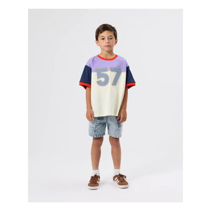 Goldie + Ace - Striped Denim Shorts | Blue