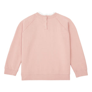 Bonton - Tilia Organik Pamuk Dantelli Yaka Sweatshirt | Pembe