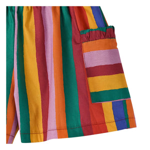 Fabula - Striped Shorts | Red