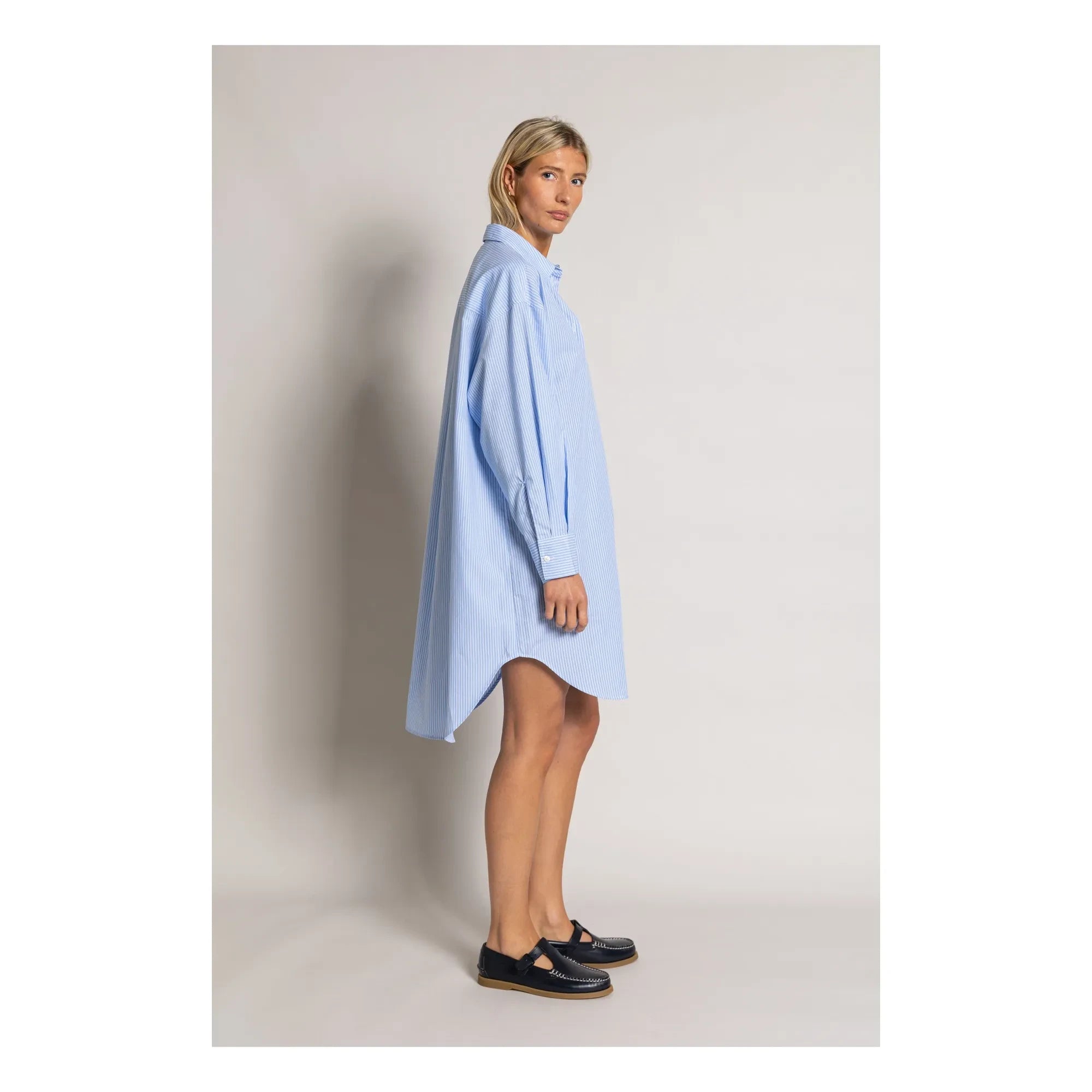 Smallable Woman - Lydie Striped Shirt Dress | Light Blue