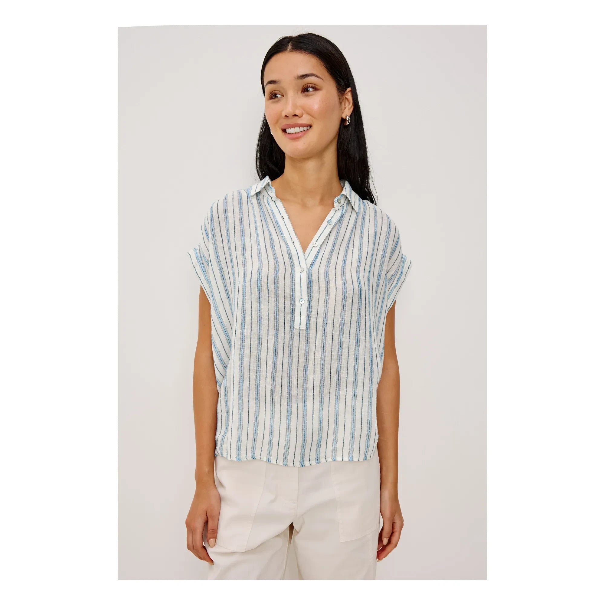 Rails - Tuscany Striped Blouse | Light blue