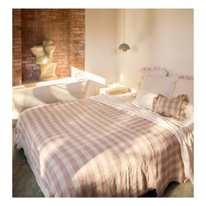 Maison de Vacances - Yıkanmış keten fırfırlı Vichy Cottage yastık | Rosewood