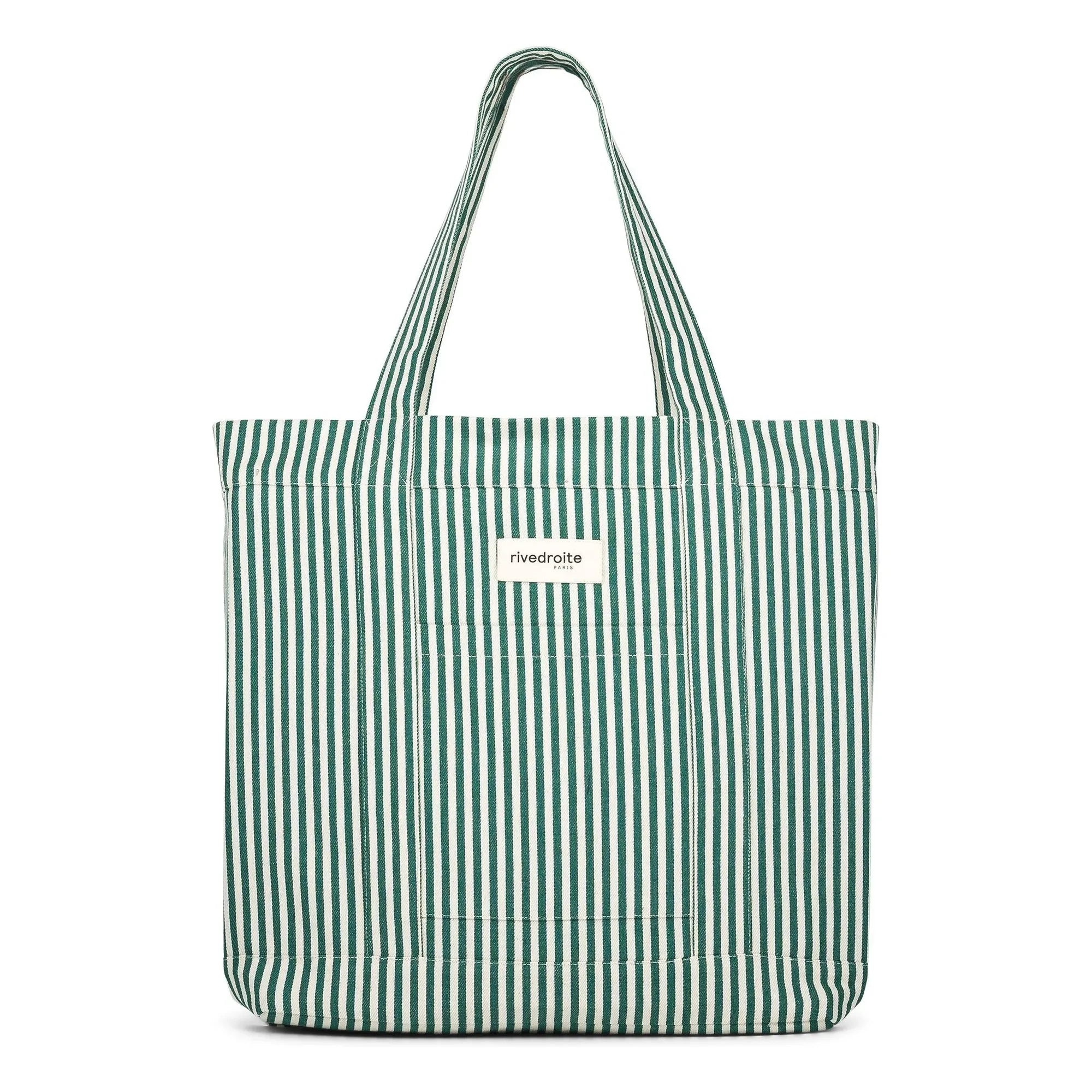 rivedroite - Amelot Shopping Bag Striped Recycled Cotton | Green