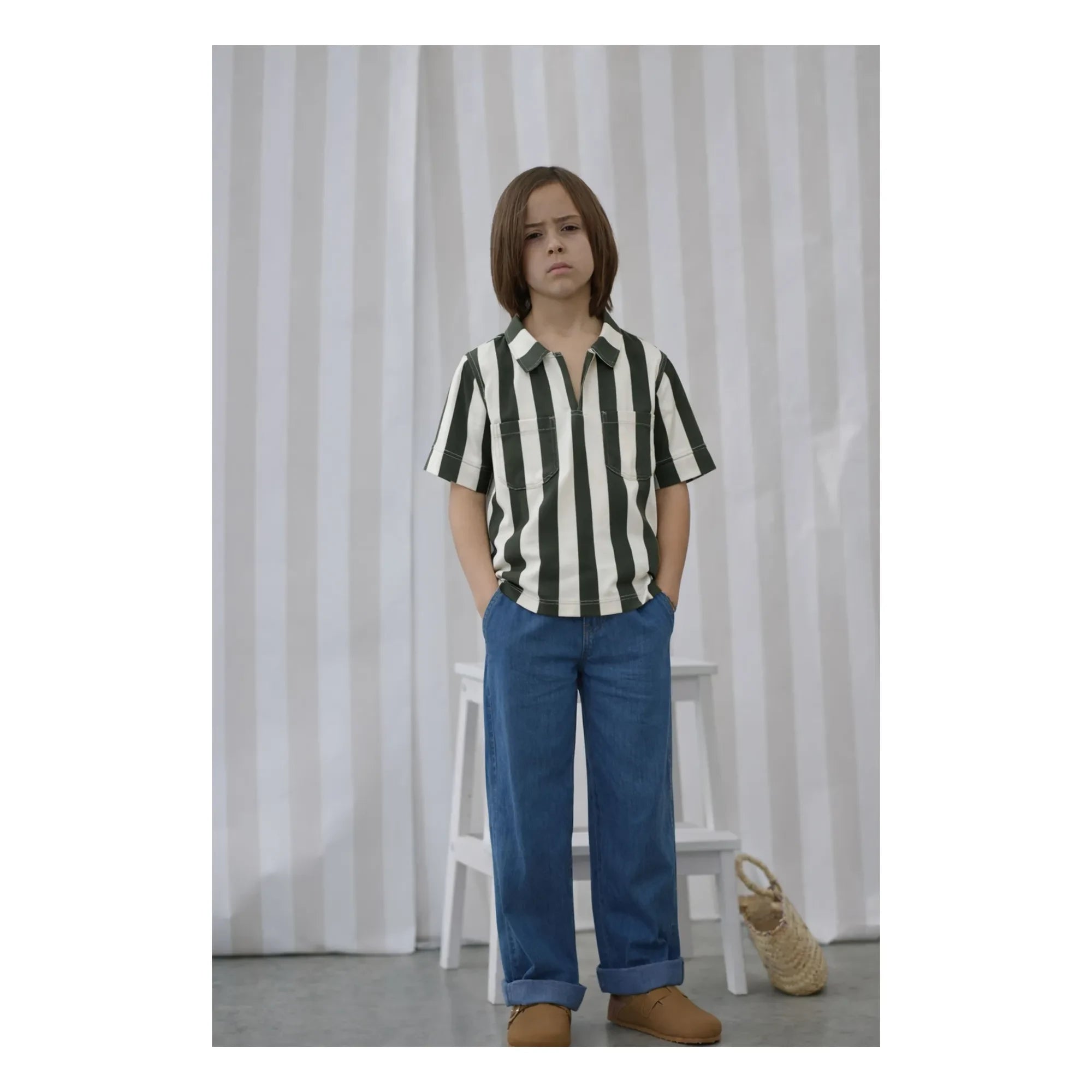 Lililotte - Carl Striped Woven Organic Cotton Shirt | Ecru