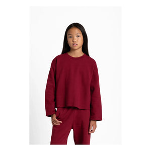 Smallable Kid - Peony Organic Cotton T-shirt | Cherry Red
