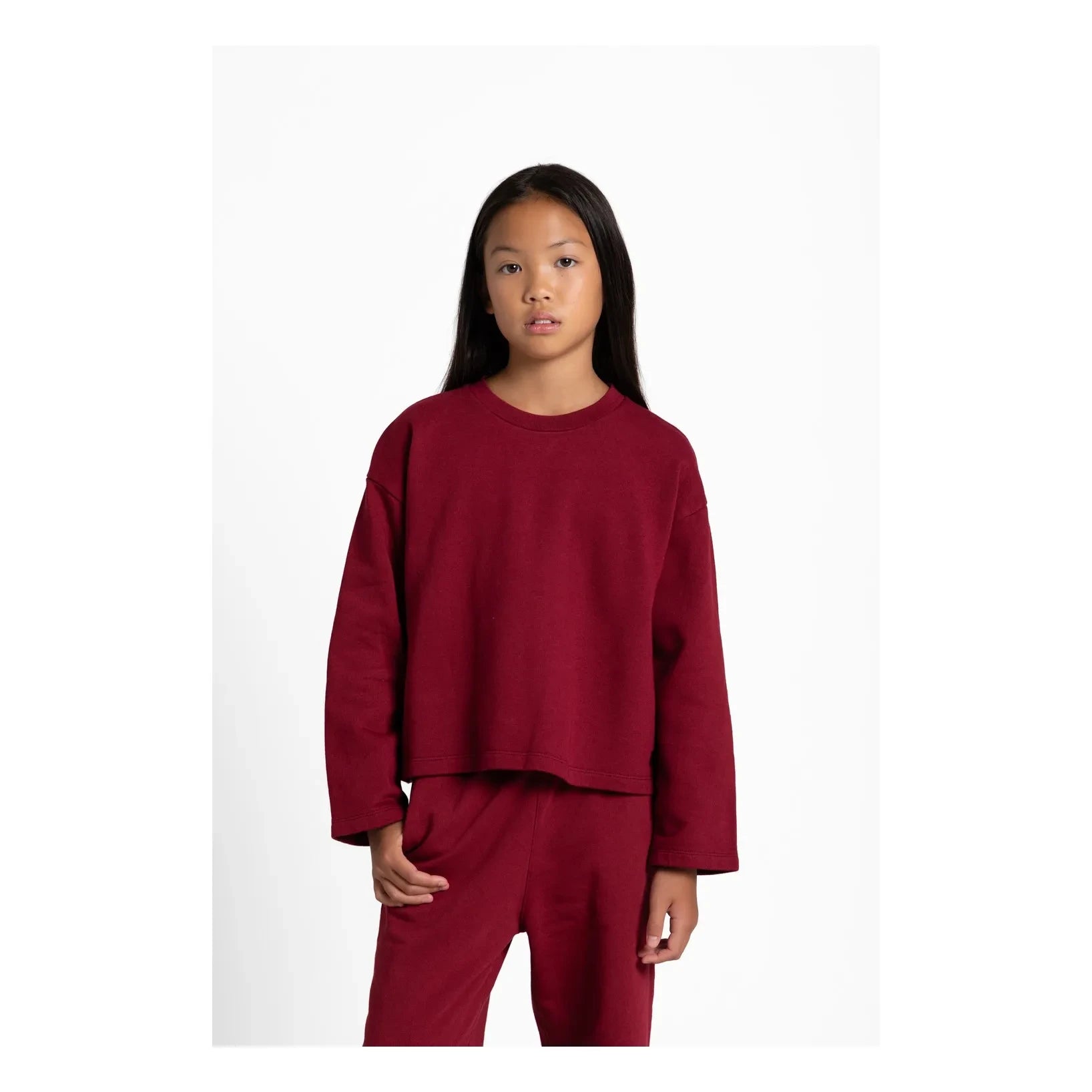 Smallable Kid - Peony Organic Cotton T-shirt | Cherry Red