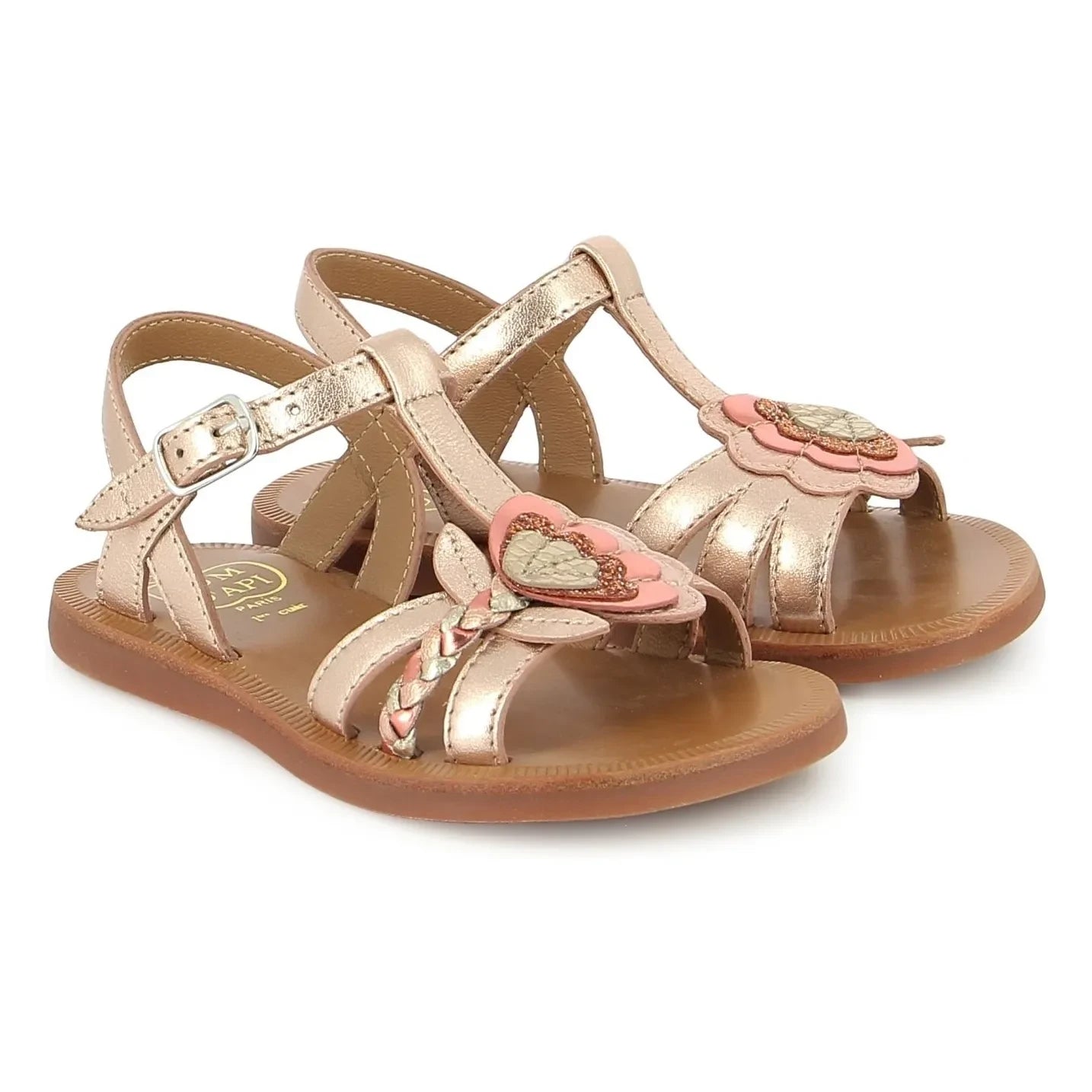 Pom d'Api - Plagette Alto Metallic Sandals | Copper Red
