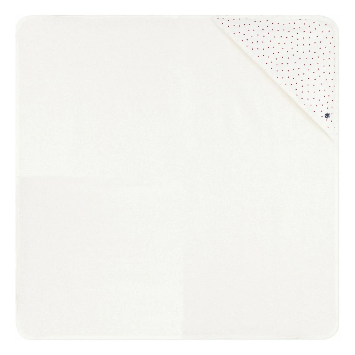 Petit Bateau - Kalp Desenli Banyo Pelerini | Beyaz