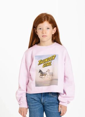 Hundred Pieces - Belmont Horses Organic Cotton Sweatshirt | Light Pink