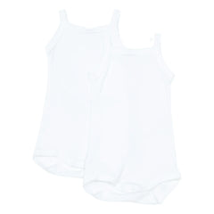 Petit Bateau - Pack of 2 Organic Cotton Sleeveless Baby Rompers | White