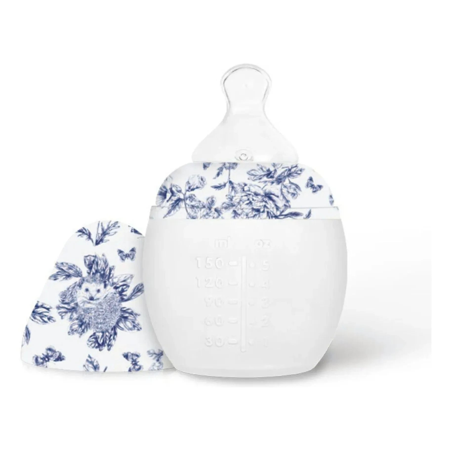 Elhée - Toile de Jouy silicone baby bottle and physiological pacifier - Elhée x Tartine et Chocolat | Navy Blue