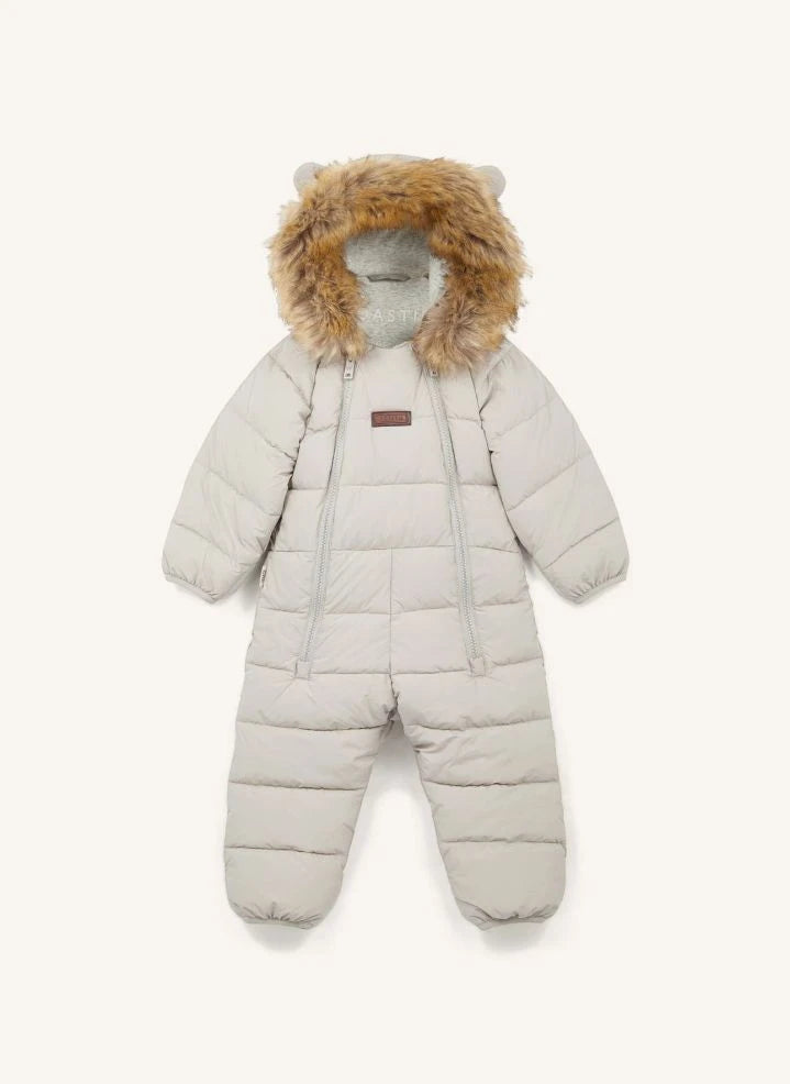 Töastie - Waterproof Faux Fur Hooded Cloud Jacket Made from Recycled Fibers | Blanc/Écru