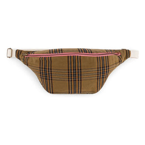 Rose in April - Brown tartan fanny pack