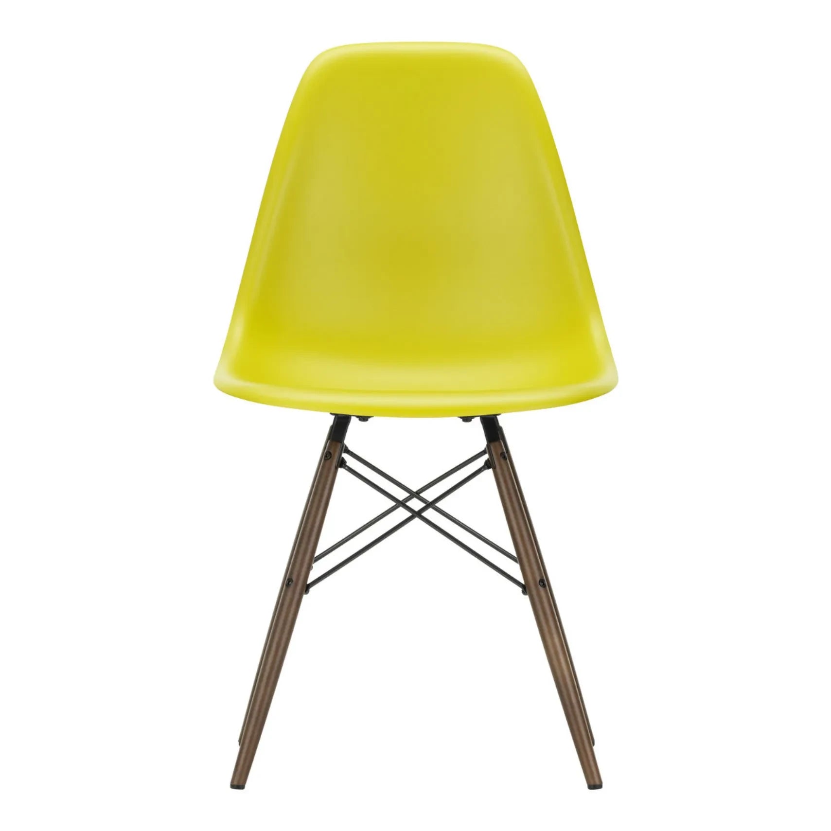 Vitra - DSW plastic chair - Maple wood base - Charles & Ray Eames | Mustard