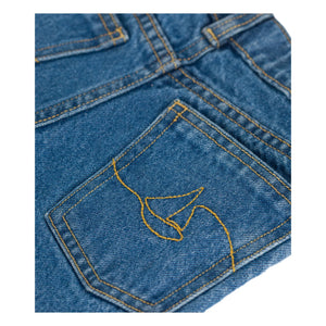 Petit Bateau - Organic Cotton Embroidered Pocket Jeans | Denim Blue