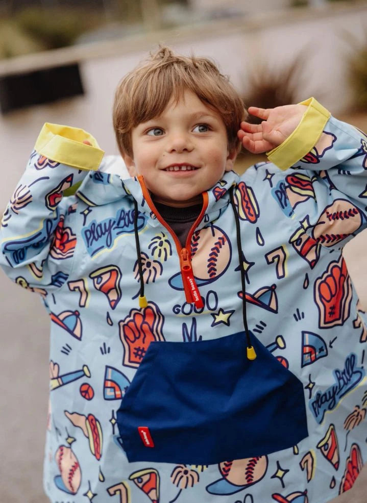 Hello Hossy - Baseball Game Rain Poncho | Blue