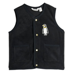 Mini Rodini - Penguin Kolsuz Yelek Geri Dönüştürülmüş Elyaflar | Siyah