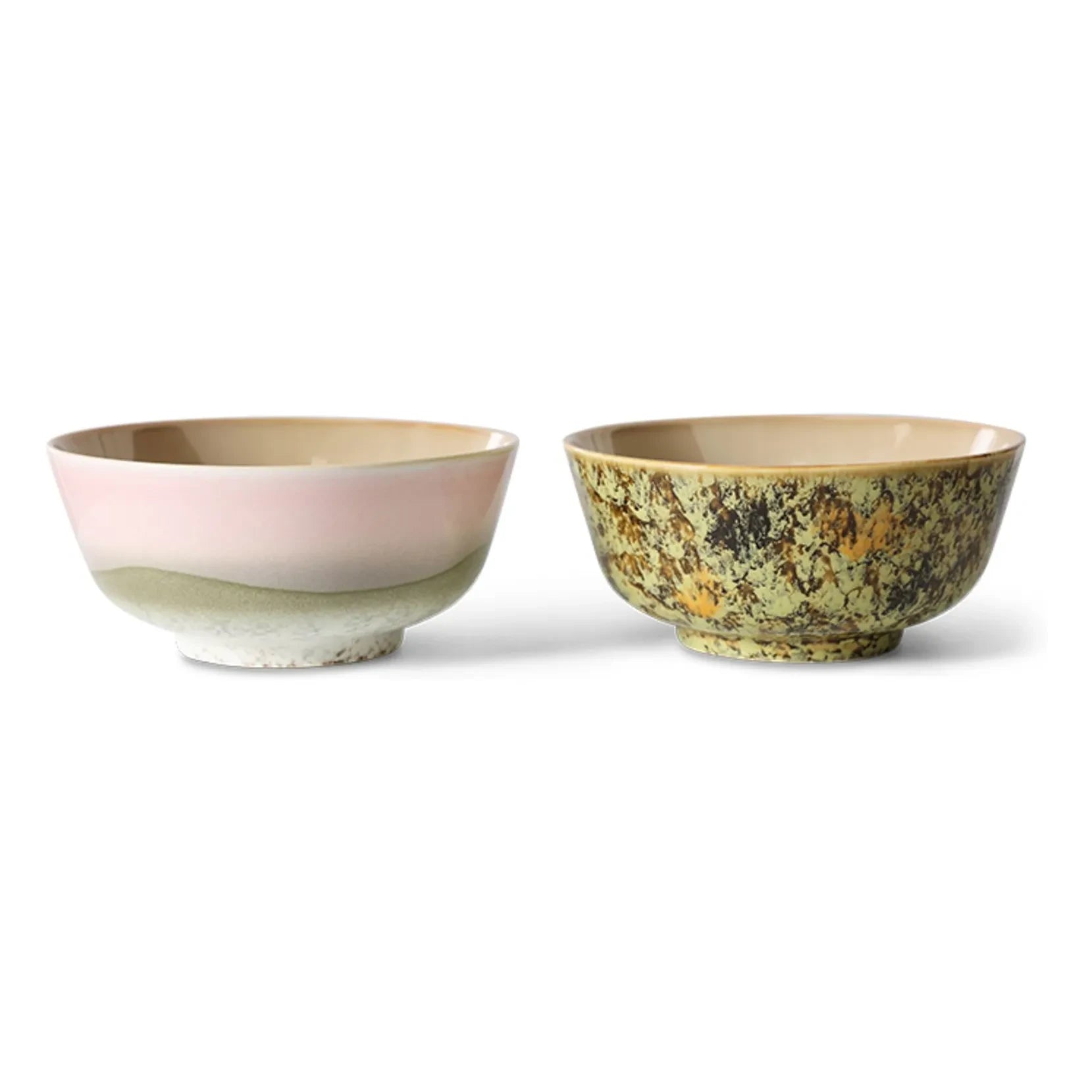 HKliving - Stone Ceramic Bowls - Set of 2 | Pink