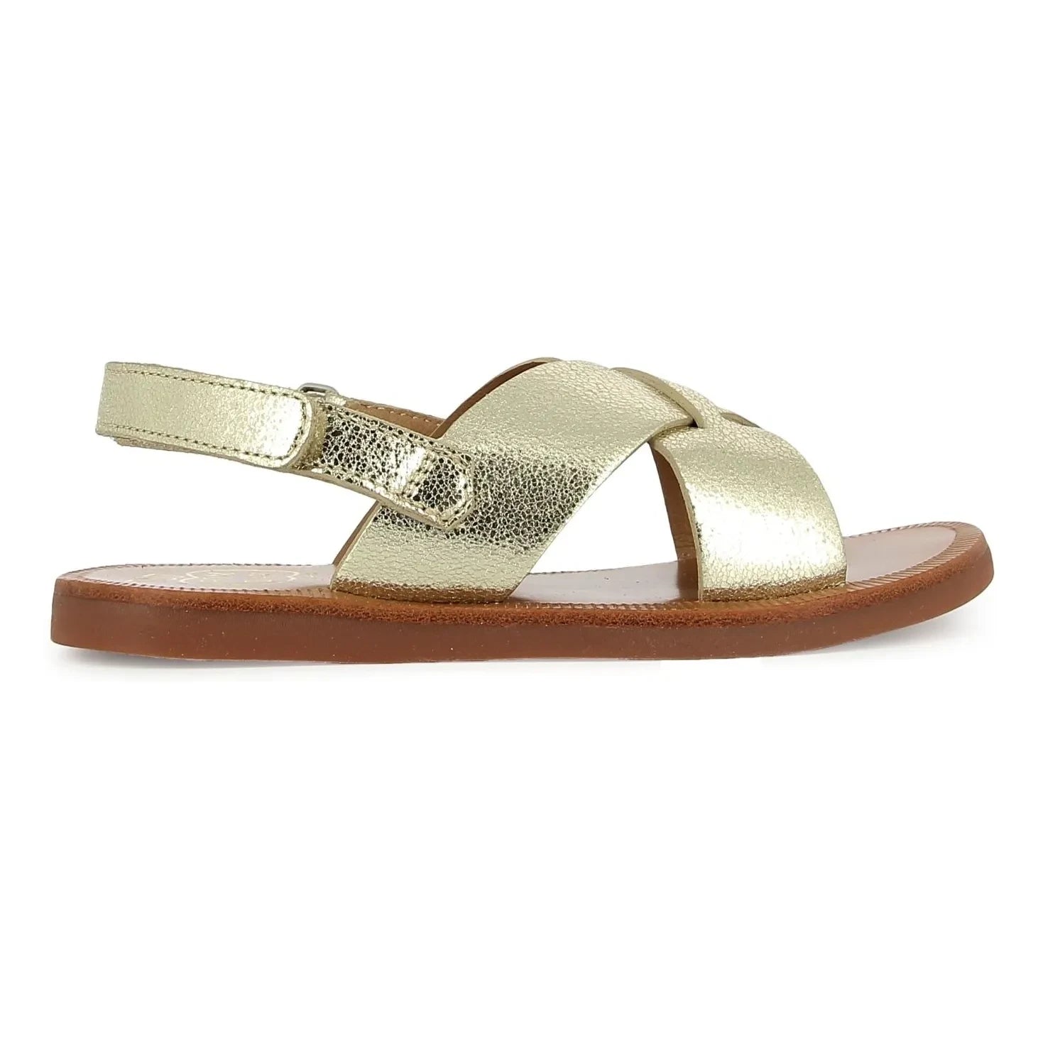 Pom d'Api - Plagette Cross Metallic Sandals | Gold