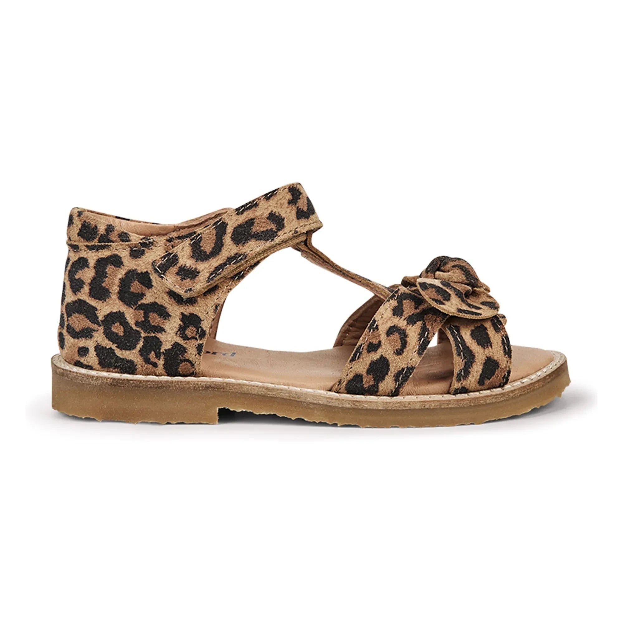 Petit Nord - Leopard Bow Sandals | Brown