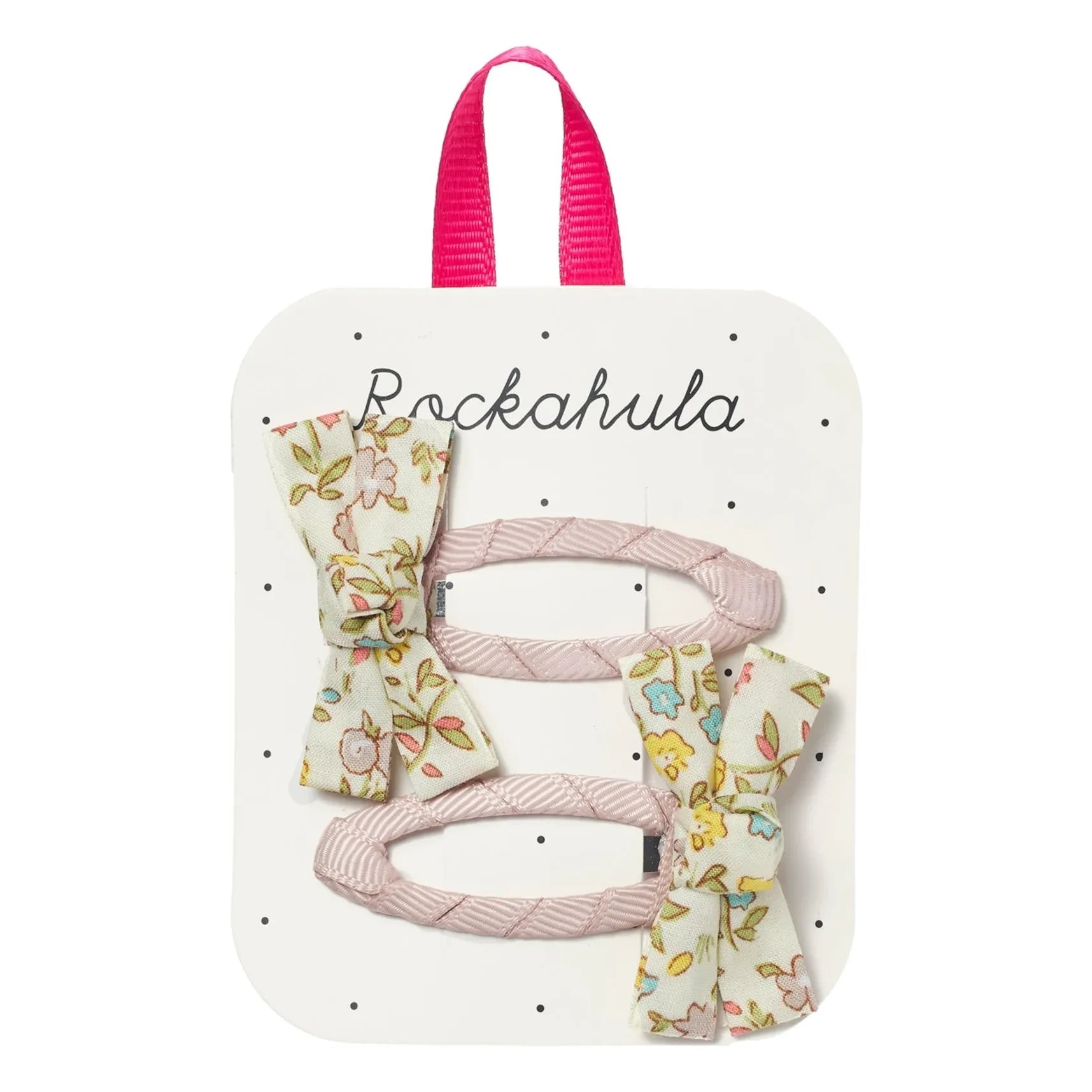 Rockahula Kids - 2’li Çiçekli Fiyonk Toka Seti | Pudra pembe