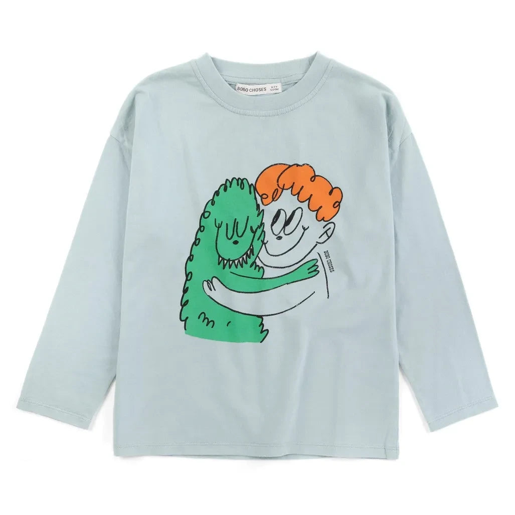 Bobo Choses - Organik pamuk Monster Tişört | Açık mavi