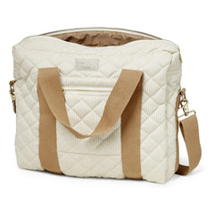 Cam Cam - Striped quilted diaper bag | Ivory