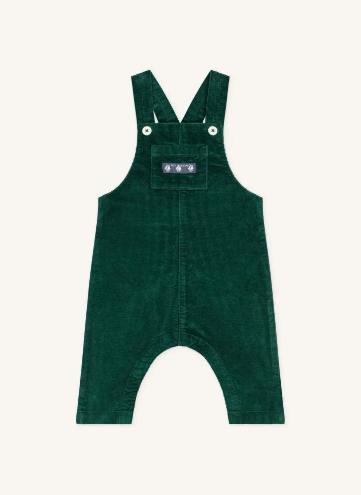 Petit Bateau - Organik Pamuklu Kadife Salopet | Krom yeşili