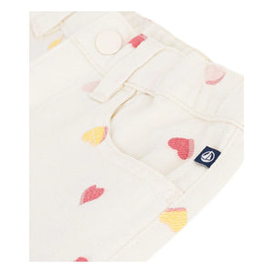 Petit Bateau - Büyük Kalpli Pantolon | Ecru