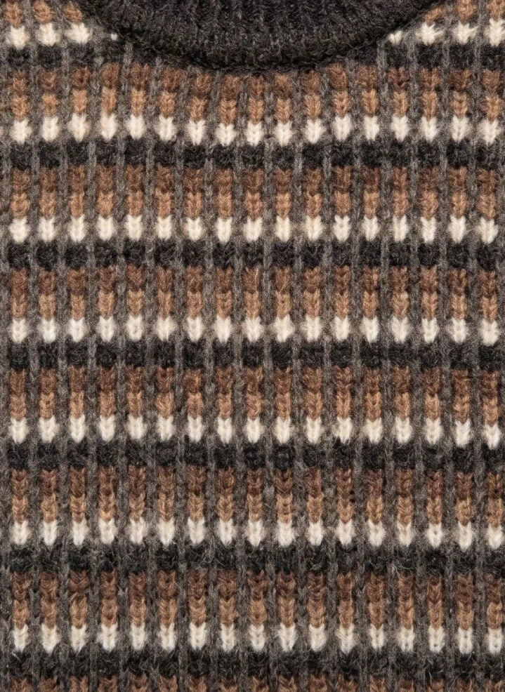 Finger in the nose - Mathis Jacquard Merino Wool Sweater | Brown