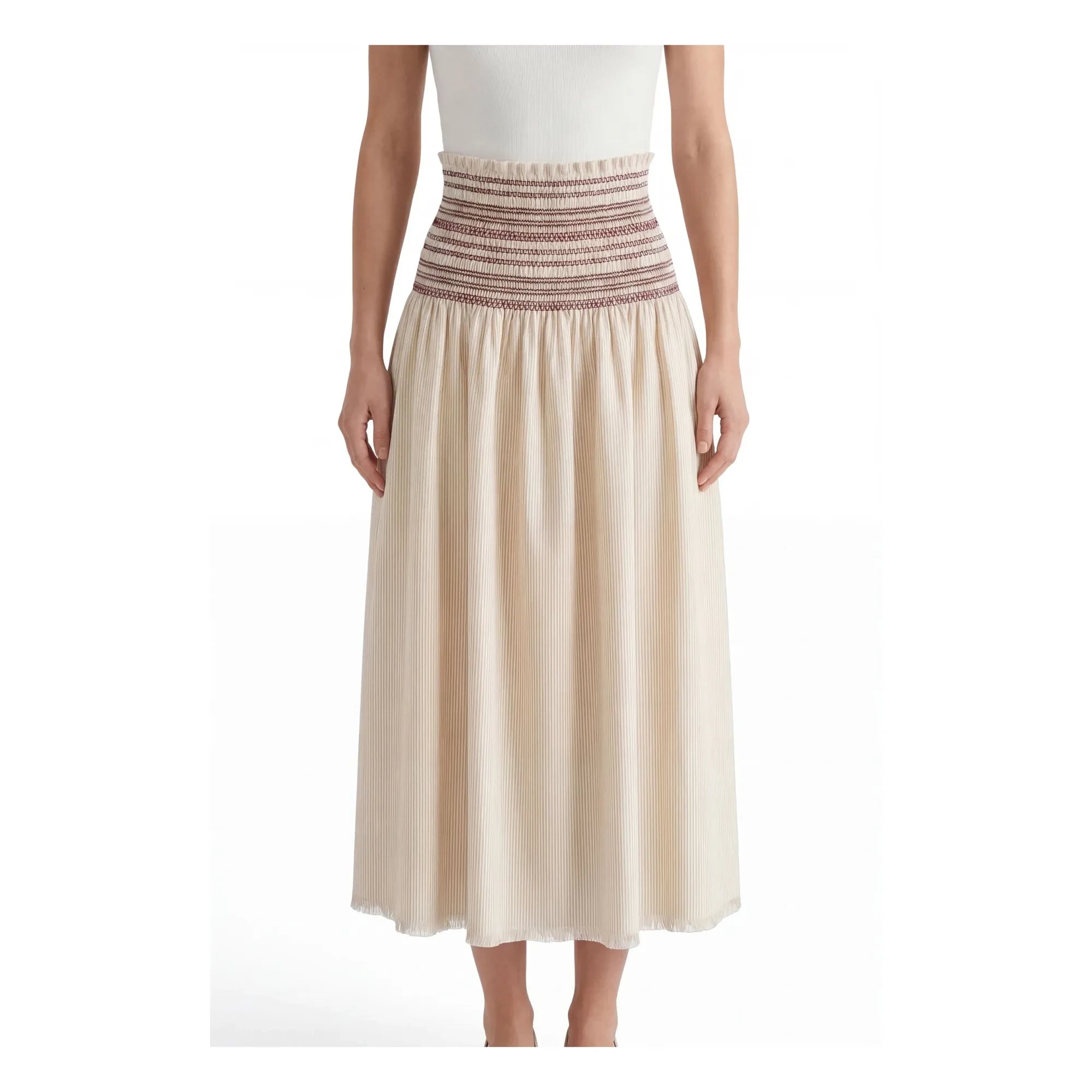 Hod - Aurore Cotton Gathered Skirt | Cream