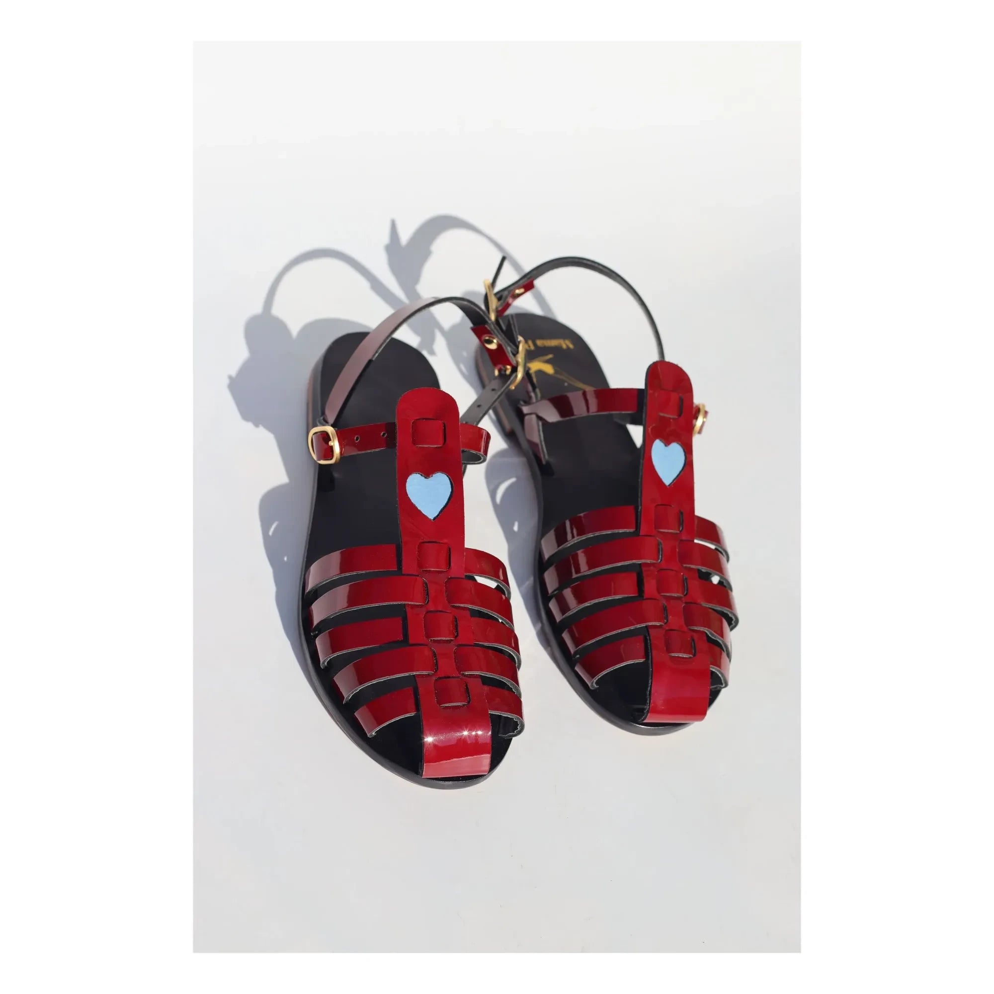 Mama Praïa - Fisherman's Bright Heart Sandals | Burgundy
