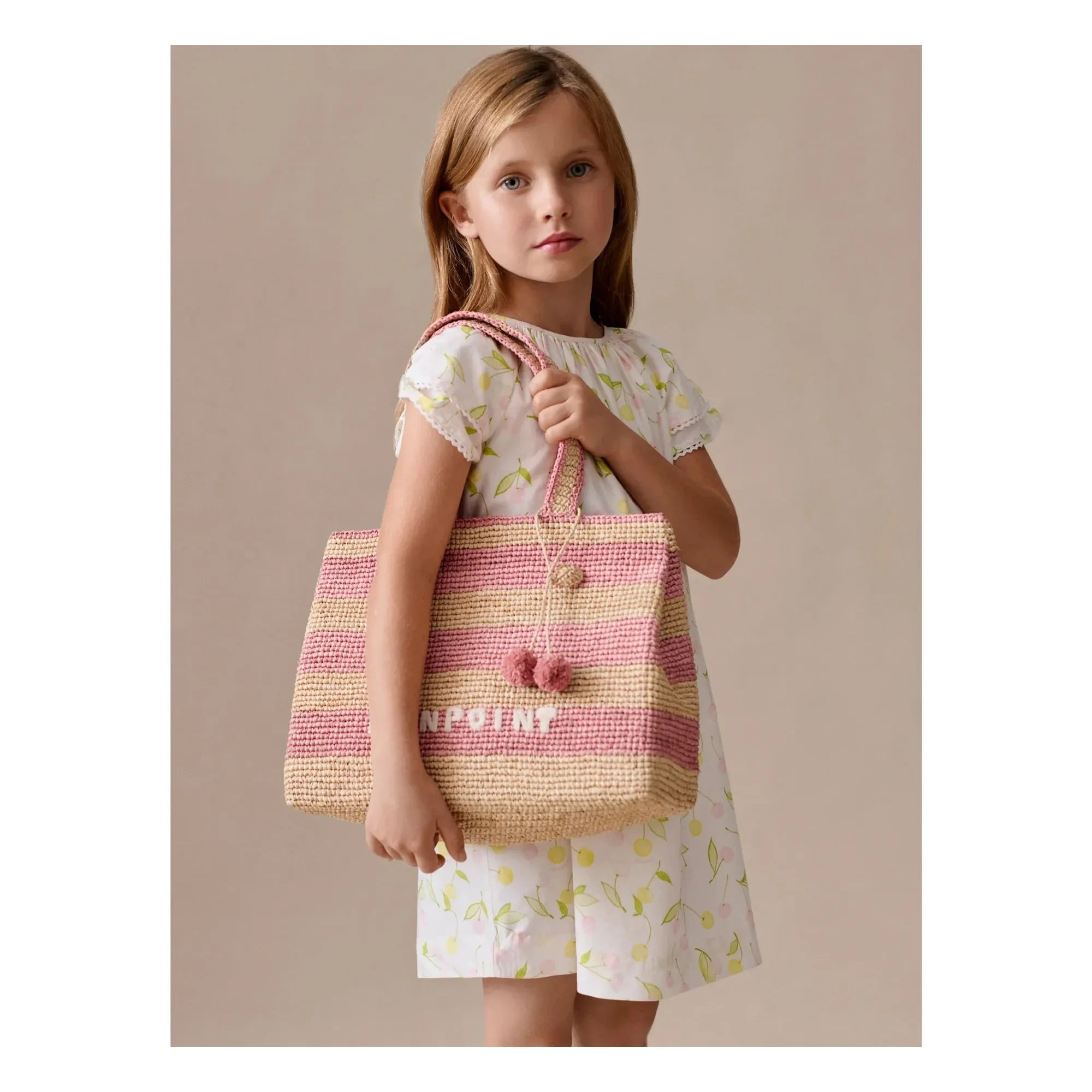 Bonpoint - Esma Striped Raffia Bag | Natural